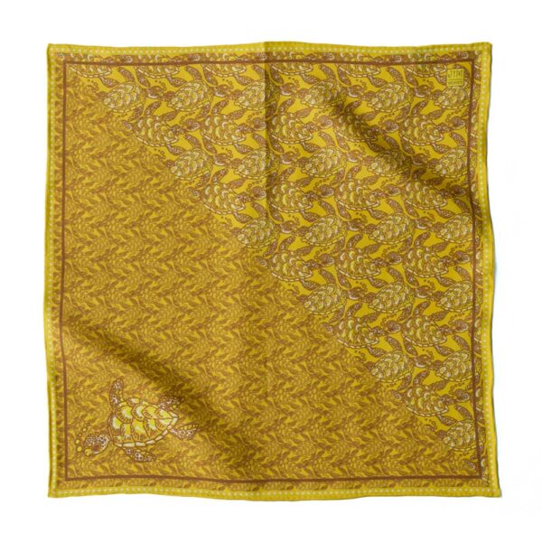 Pawikan (Gold) 43x43 Pocket Square / Silk Scarf