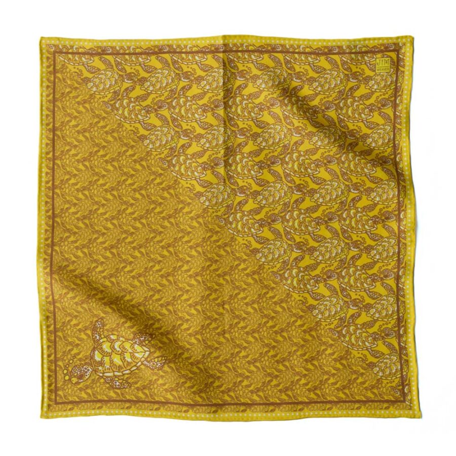Pawikan (Gold) 43x43 Pocket Square / Silk Scarf