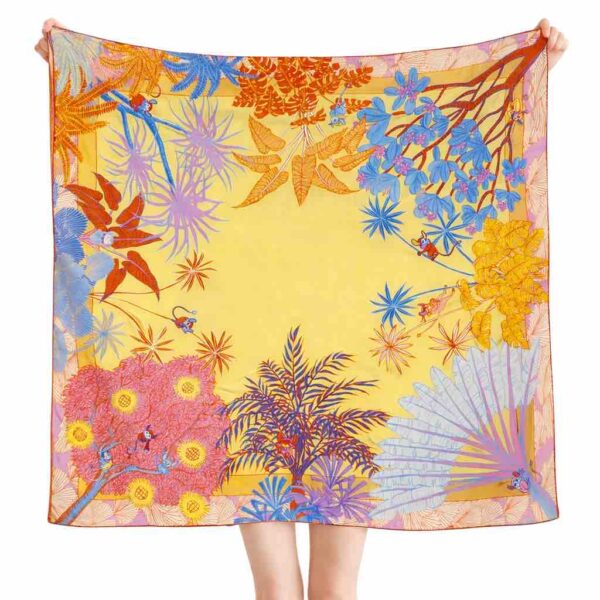 Gubat (Yellow) 90x90 Silk Scarf